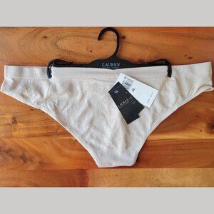 NWT Lauren Ralph Lauren Women’s XXL Monogram Mesh Light Truffle Bikini Thong